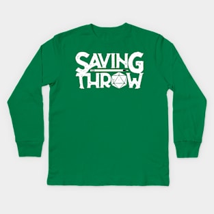 New Saving Throw Logo - White Kids Long Sleeve T-Shirt